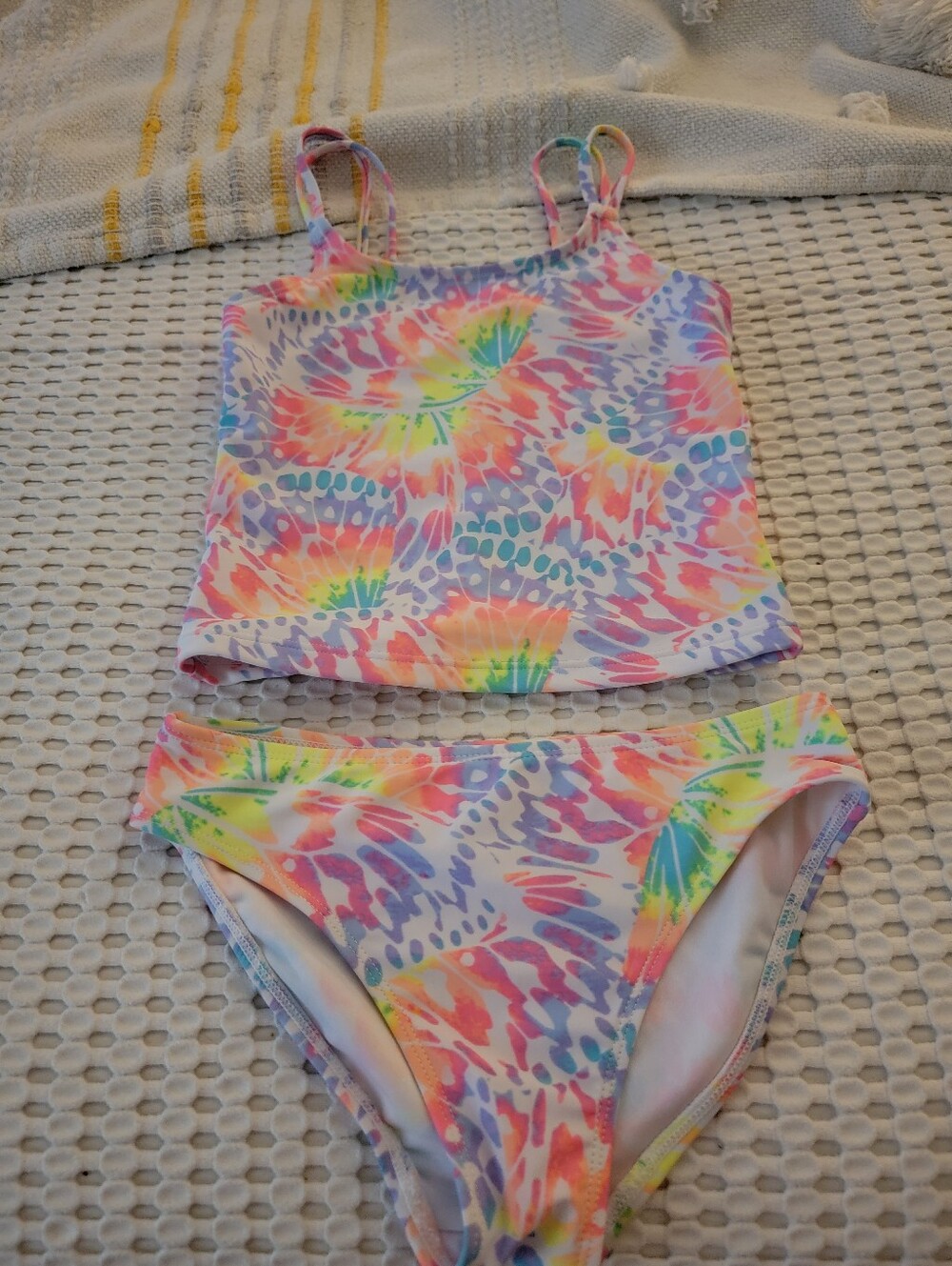 Place Multicolor Pastel Tie-Dye Tankini Top